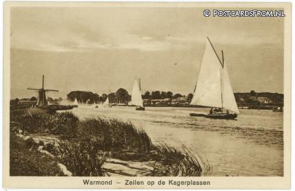 ansichtkaart: Warmond, Zeilen op de Kagerplassen