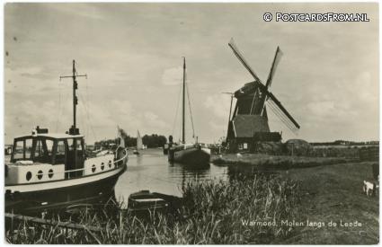 ansichtkaart: Warmond, Molen langs de Leede