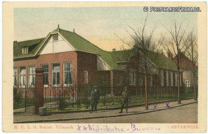 Beverwijk, M.U.L.O. School. Villapark ansichtkaart: Beverwijk, M.U.L.O. School. Villapark