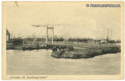 ansichtkaart: Mussel, Zandtangersluis
