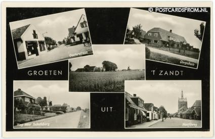 't Zandt GN, Oosterstreek - Dorpshuis - Weg naar Schatsborg - Hoofdweg ansichtkaart: 't Zandt GN, Oosterstreek - Dorpshuis - Weg naar Schatsborg - Hoofdweg
