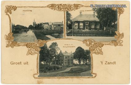 't Zandt GN, Hoofdweg - Villa Drenthina - Villa Burgemeester ansichtkaart: 't Zandt GN, Hoofdweg - Villa Drenthina - Villa Burgemeester