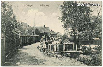 ansichtkaart: Hekelingen, Achterweg