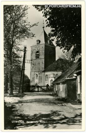 ansichtkaart: Uitwierde, Hervormde Kerk