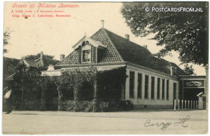 Middenbeemster, Groet uit. Stationskoffiehuis ansichtkaart: Middenbeemster, Groet uit. Stationskoffiehuis