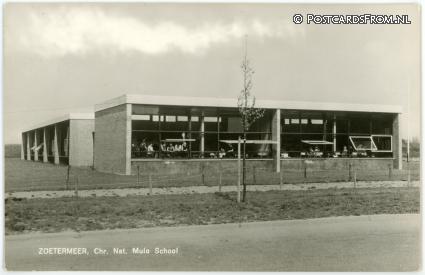 Zoetermeer, Chr. Nat. Mulo School ansichtkaart: Zoetermeer, Chr. Nat. Mulo School