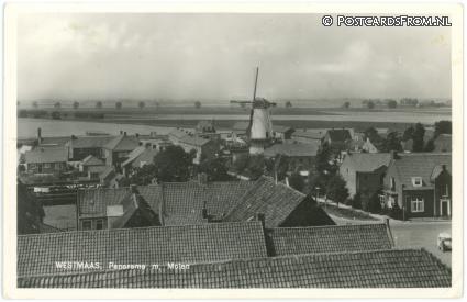 Westmaas, Panorama m. Molen ansichtkaart: Westmaas, Panorama m. Molen