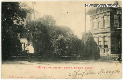 ansichtkaart: Winsum GN, Openb. Lagere School