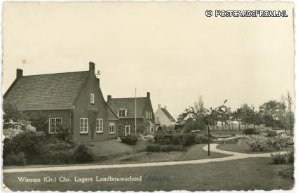 ansichtkaart: Winsum GN, Chr. Lagere Landbouwschool