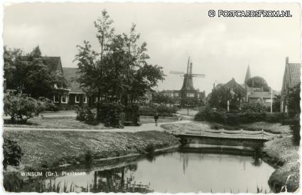 ansichtkaart: Winsum GN, Plantsoen