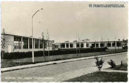 ansichtkaart: Winsum GN, Chr. Lagere Landbouwschool