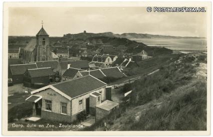 Zoutelande, Dorp, duin en Zee ansichtkaart: Zoutelande, Dorp, duin en Zee