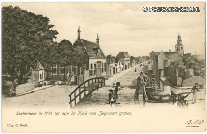 Zoetermeer, Soertermeer in 1761 tot aan de Kerk van Zegwaart gezien ansichtkaart: Zoetermeer, Soertermeer in 1761 tot aan de Kerk van Zegwaart gezien