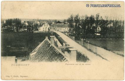 Zegwaart, Panorama van af de molen ansichtkaart: Zegwaart, Panorama van af de molen