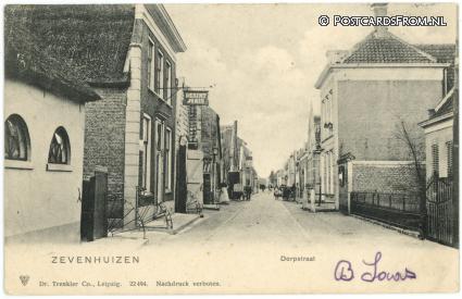 Zevenhuizen ZH, Dorpstraat. De Sint Joris ansichtkaart: Zevenhuizen ZH, Dorpstraat. De Sint Joris