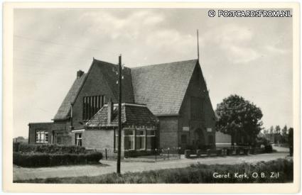 ansichtkaart: Oude Bildtzijl, Geref. Kerk