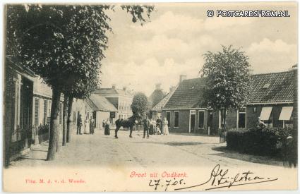 ansichtkaart: Oudkerk, Groet uit
