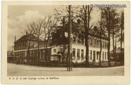 ansichtkaart: Warffum, R.H.B.S. met 5-jarige cursus