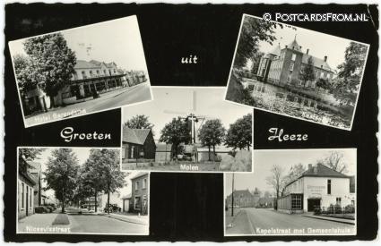 Heeze, Hotel Barendsma - Kasteel - Molen - Nicasuisstraat - Kapelstraat ansichtkaart: Heeze, Hotel Barendsma - Kasteel - Molen - Nicasuisstraat - Kapelstraat