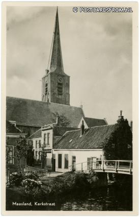 ansichtkaart: Maasland, Kerkstraat