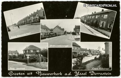 Nieuwerkerk ad IJssel, Dorrestein. Pr. Alexanderlaan - Middenmolensingel - Bospolderstr ansichtkaart: Nieuwerkerk ad IJssel, Dorrestein. Pr. Alexanderlaan - Middenmolensingel - Bospolderstr