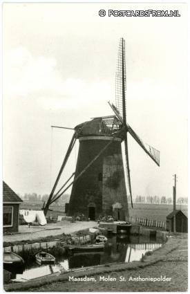 ansichtkaart: Maasdam, Molen St. Anthoniepolder