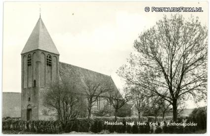 ansichtkaart: Sint Anthoniepolder, Ned. Herv. Kerk St. Anthoniepolder