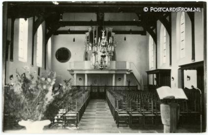 ansichtkaart: Mijnsheerenland, Interieur Ned. Hervormde Kerk