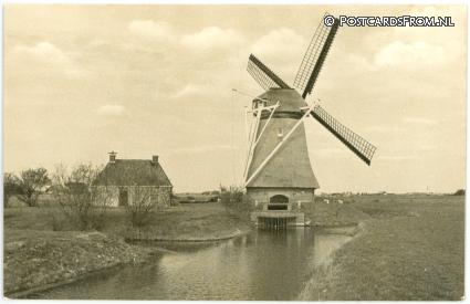 ansichtkaart: Lollum, Poldermolen 'Meerswal' Ao. 1903