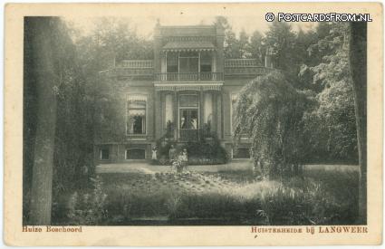 ansichtkaart: Huis ter Heide DR, ? Huize Boschoord. Huisterheide bij Langweer