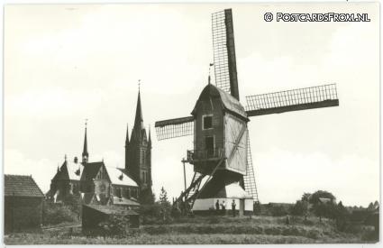 ansichtkaart: Heeswijk-Dinther, Heeswijk. Standaardmolen anno 1778. Verbrand 17-6-1944