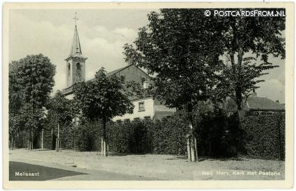 ansichtkaart: Melissant, Ned. Herv. Kerk met Pastorie