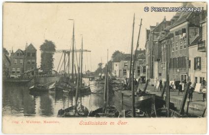 ansichtkaart: Maassluis, Stadhuiskade en Geer