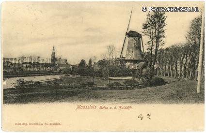 ansichtkaart: Maassluis, Molen a.d. Zuiddijk