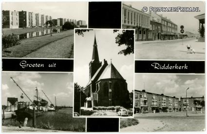 ansichtkaart: Ridderkerk, Groeten uit