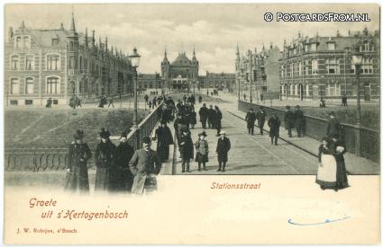 's-Hertogenbosch, Stationsstraat ansichtkaart: 's-Hertogenbosch, Stationsstraat