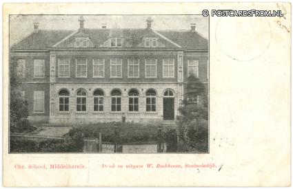 Middelharnis, Chr. School ansichtkaart: Middelharnis, Chr. School