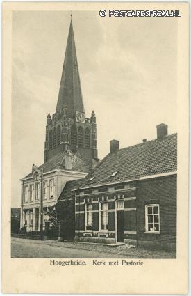 Hoogerheide, Kerk met Pastorie ansichtkaart: Hoogerheide, Kerk met Pastorie
