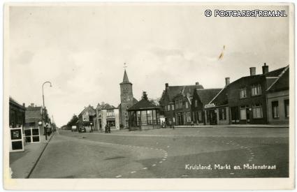 Kruisland, Markt en Molenstraat ansichtkaart: Kruisland, Markt en Molenstraat