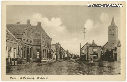 Kruisland, Markt met Molenweg ansichtkaart: Kruisland, Markt met Molenweg