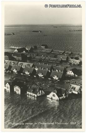 ansichtkaart: Schouwen-Duiveland, Nationale ramp in Nederland 1 Februari 1953