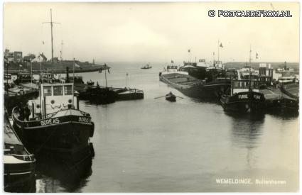 ansichtkaart: Wemeldinge, Buitenhaven. Sleepboten 'Boreas' en 'Furie'