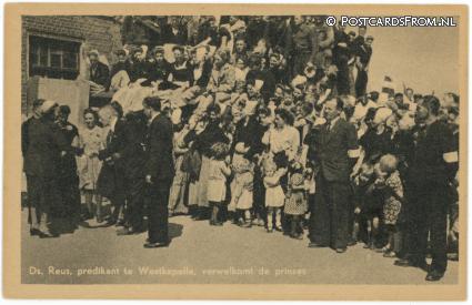 Westkapelle, Ds. Reus, predikant, verwelkomt de prinses ansichtkaart: Westkapelle, Ds. Reus, predikant, verwelkomt de prinses