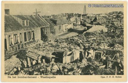ansichtkaart: Westkapelle, Na het bombardement