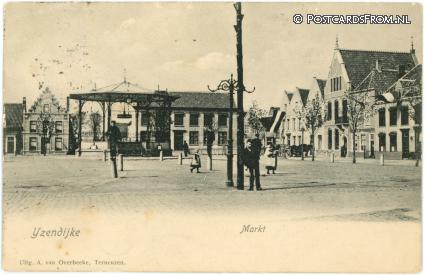 ansichtkaart: IJzendijke, Markt
