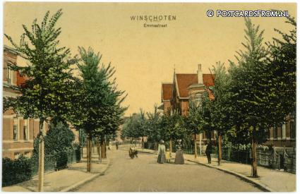 Winschoten, Emmastraat ansichtkaart: Winschoten, Emmastraat