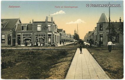 ansichtkaart: Aalsmeer, Markt en Weteringstraat