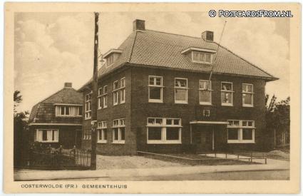 Oosterwolde FR, Gemeentehuis ansichtkaart: Oosterwolde FR, Gemeentehuis