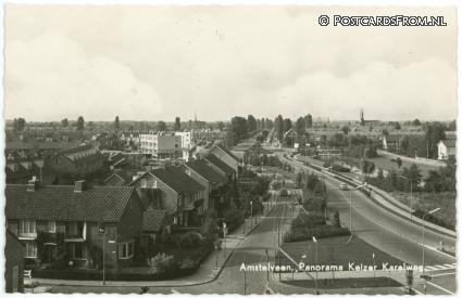 Amstelveen, Panorama Keizer Karelweg ansichtkaart: Amstelveen, Panorama Keizer Karelweg