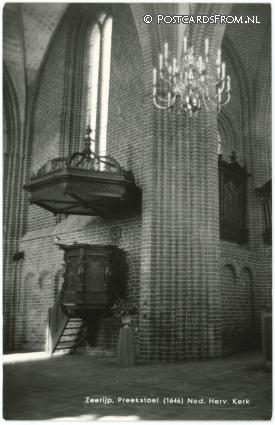 ansichtkaart: Zeerijp, Preekstoel Ao 1646 Ned. Herv. Kerk